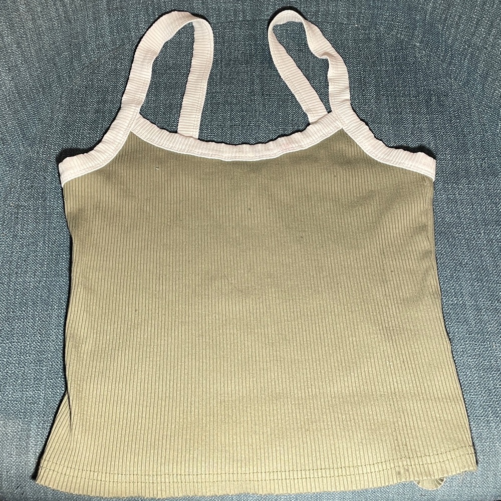 Women's Ribbed green Cami Top